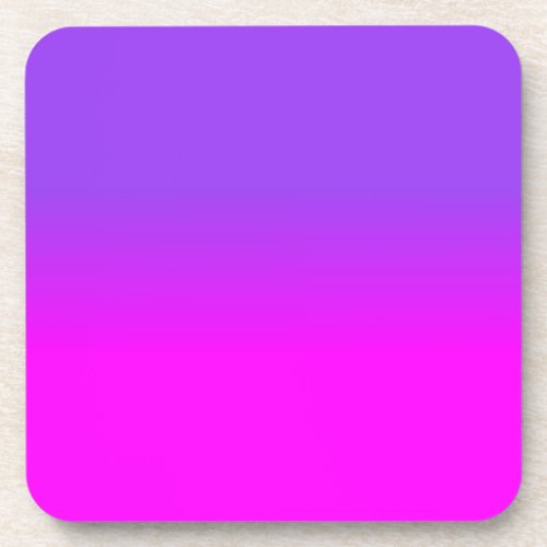 Neon Purple and Hot Pink Ombre Shade Color Fade Sc Beverage Coaster