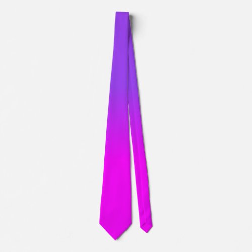 Neon Purple and Hot Pink Ombre Shade Color Fade Sc Neck Tie