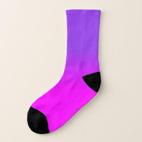 Neon Purple and Hot Pink Ombre Shade Color Fade Sc Socks