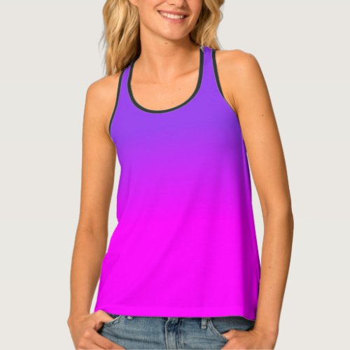 Neon Purple and Hot Pink Ombre Shade Color Fade Sc Tank Top