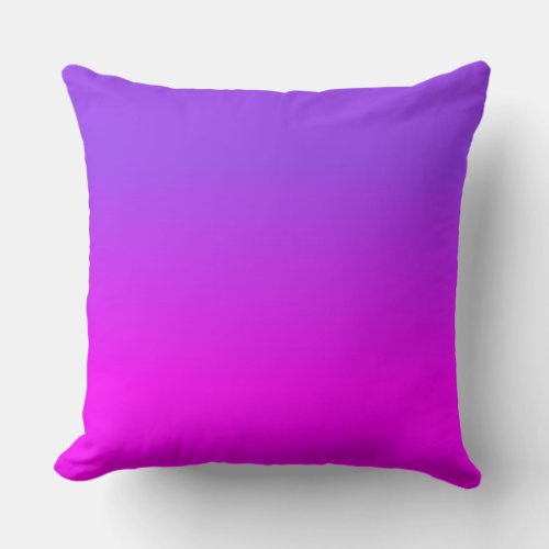 Neon Purple and Hot Pink Ombre Shade Color Fade Sc Throw Pillow