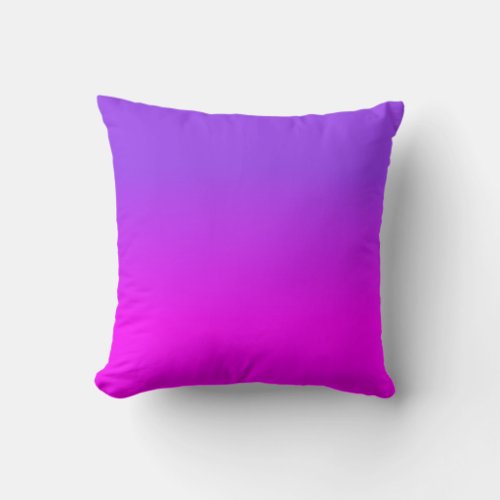 Neon Purple and Hot Pink Ombre Shade Color Fade Sc Throw Pillow