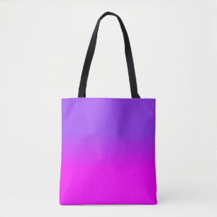 Neon Purple and Hot Pink Ombre Shade Color Fade Sc Tote Bag