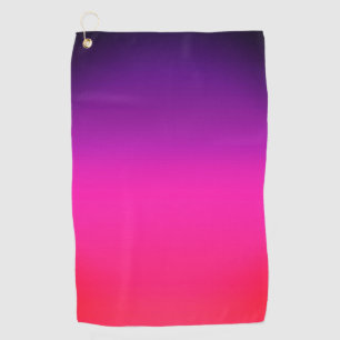 Neon Purple and pink ombre abstract design Golf Towel