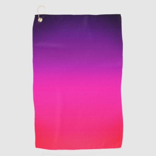 Neon Purple and pink ombre abstract design  Golf Towel
