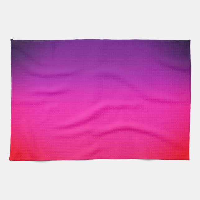 Neon Purple and pink ombre abstract design Kitchen Towel (Horizontal)