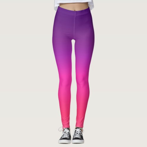 Neon Purple and pink ombre abstract design Leggings