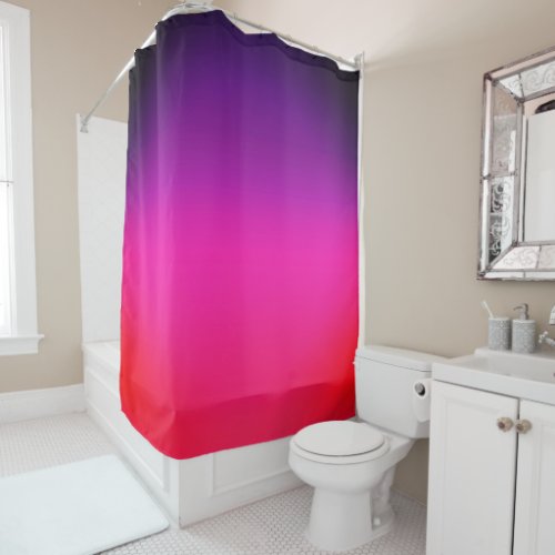 Neon Purple and pink ombre abstract design Shower Curtain