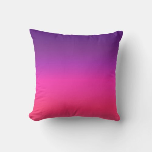 Neon Purple and pink ombre abstract design Throw Pillow