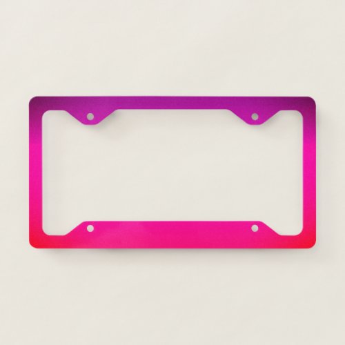 Neon Purple and pink ombre License Plate Frame