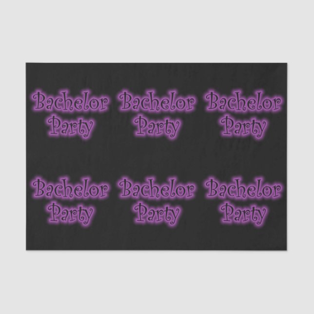 Neon Purple Bachelor Party Tissue Paper (Front)