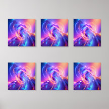 Neon Purple Blue Abstract Luminous Swirl