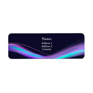 Neon purple curve Address Label