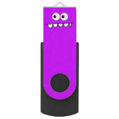 neon purple funny face flash drive (Front Vertical)