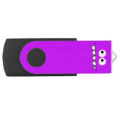 neon purple funny face flash drive (Front)