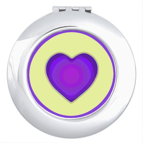 NEON  purple hearts beating Compact Mirror
