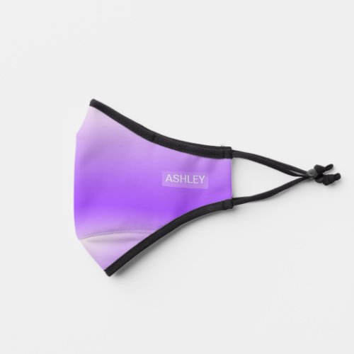 Neon Purple Ombre Custom Name Monogrammed Premium Face Mask