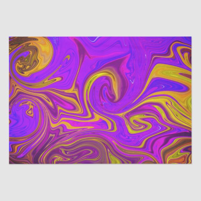 Neon Purple Pink Yellow Abstract Design Tissue Paper (Front)