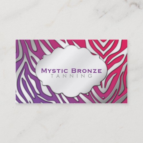 Neon Purple &amp; Pink Zebra Business Coupon Cards Business Cards