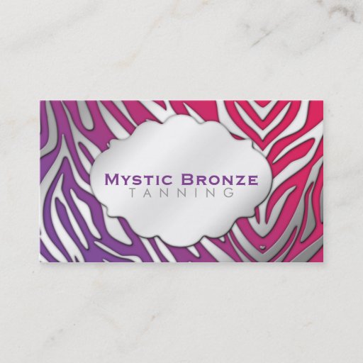 Customizable Neon Purple &amp; Pink Zebra Business Coupon Cards Business Cards