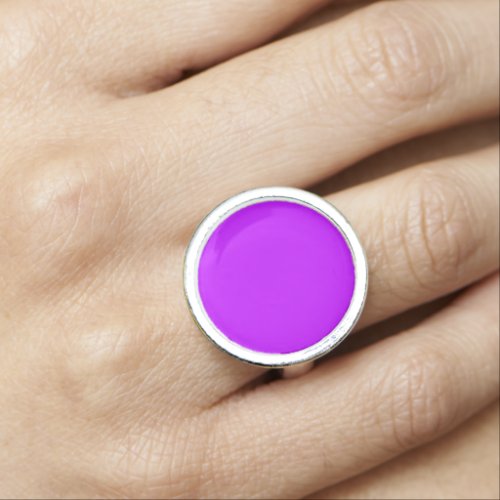 Neon Purple Solid Color  Classic Ring