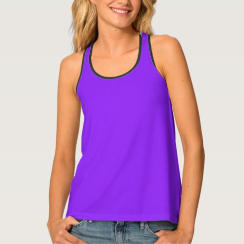Neon Purple Solid Color Customize It All_Over_Prin Tank Top