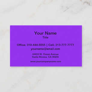 Neon Purple Solid Color Customize It Business Card