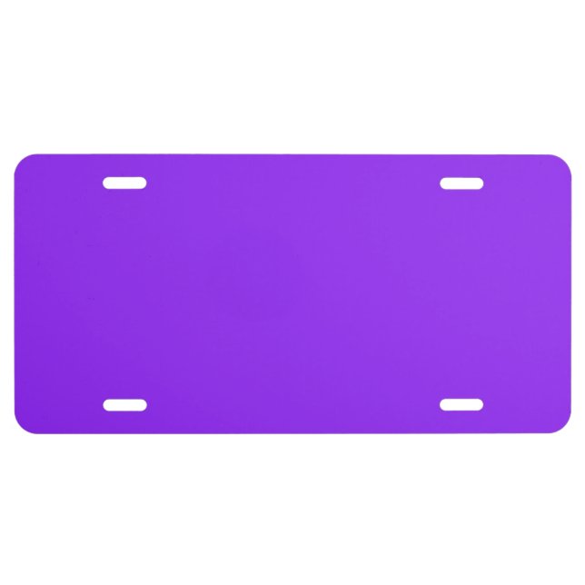 Neon Purple Solid Color Customize It License Plate (Front)