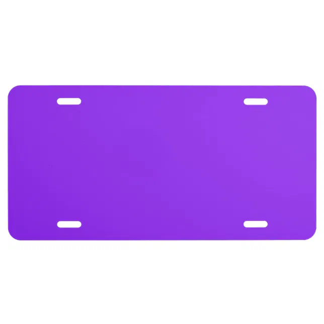 License Plate Color Filter Neon Purple Solid Color Customize It License Plate | Zazzle