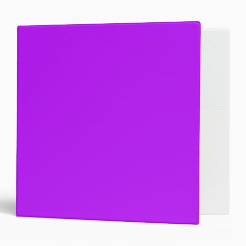 Neon Purple Solid Color Minimalist 3 Ring Binder