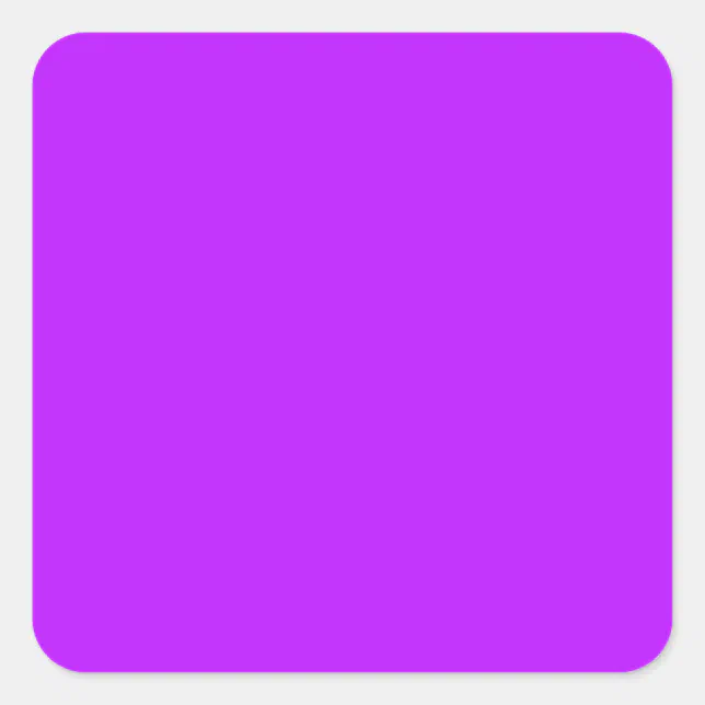 Neon Purple Square Sticker Zazzle