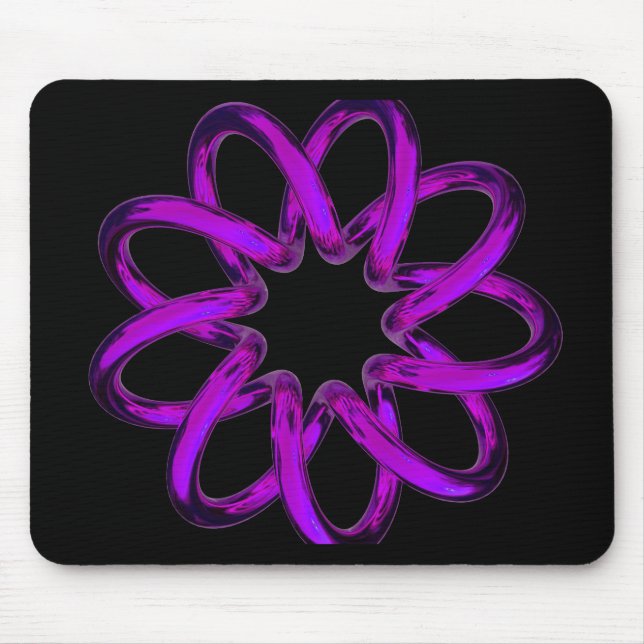 Neon Purple Torus On Black Background Mouse Pad (Front)