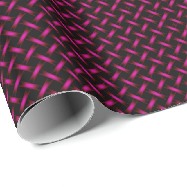 Neon Purple Weaved Pattern Wrapping Paper (Roll Corner)