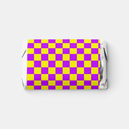 Neon Purple Yellow Checkered Checkerboard Vintage Hersheys Miniatures
