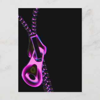 NEON PURPLE ZIPPER BLACK RANDOM BACKGROUNDS WALLPA POSTCARD