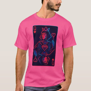 Neon Queen of Hearts — Retro-Futurist Synthwave T-Shirt