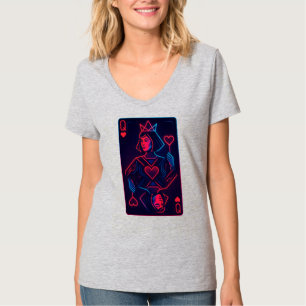 Neon Queen of Hearts — Retro-Futurist Synthwave T-Shirt