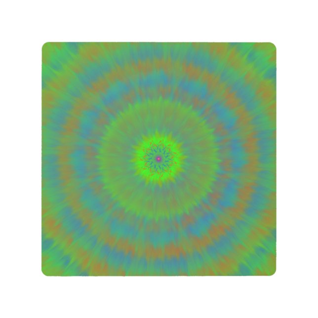 Neon Radial Ripple Metal Print (Front)