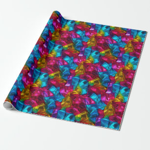 Neon Radiant Geometry Wrapping Paper