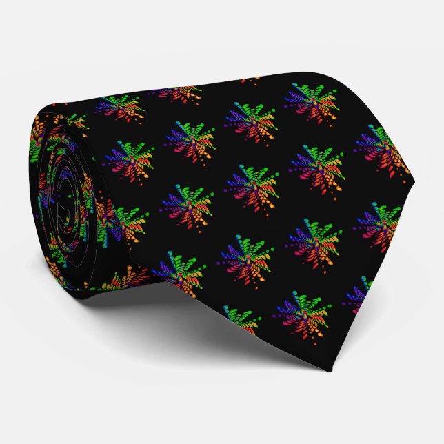 Neon Rainbow Art Neck Tie (Rolled)