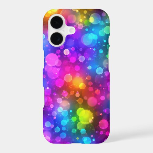 Neon Rainbow Bokeh Lights Abstract iPhone 17 Case
