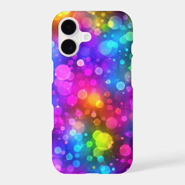 Neon Rainbow Bokeh Lights Abstract Case-Mate iPhone Case (Back)