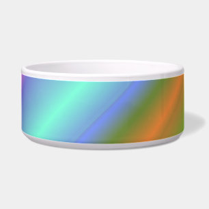 neon rainbow cat food bowl