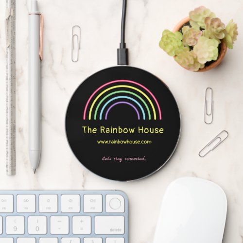 Neon Rainbow Custom Business Wireless Charger