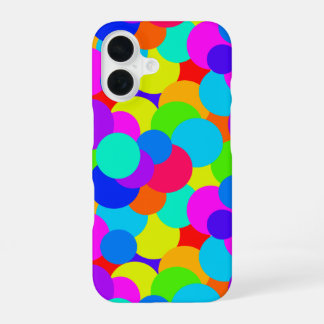 Neon Rainbow Fun Bubbles iPhone 16 Case
