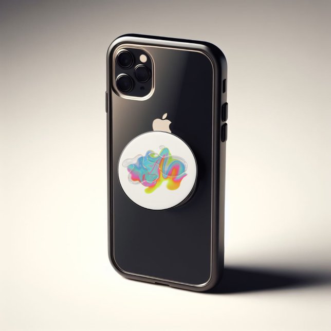 Neon Rainbow Futuristic 3D Liquid Popgrip PopSocket (Creator Uploaded)
