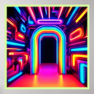 Neon Rainbow Gateway Poster