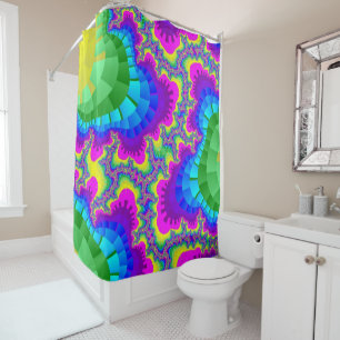 Neon Rainbow Gear Shower Curtain