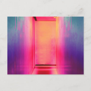 neon rainbow hallway postcard