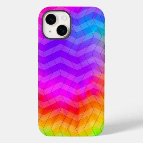 Neon Rainbow Herringbone Gift Bag Case_Mate iPhone 14 Case